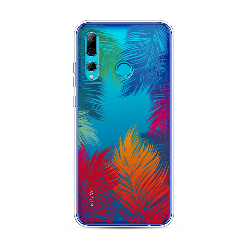 

Чехол Awog на Huawei P Smart Plus 2019 "Рамка из перьев", Красный, 69250-4