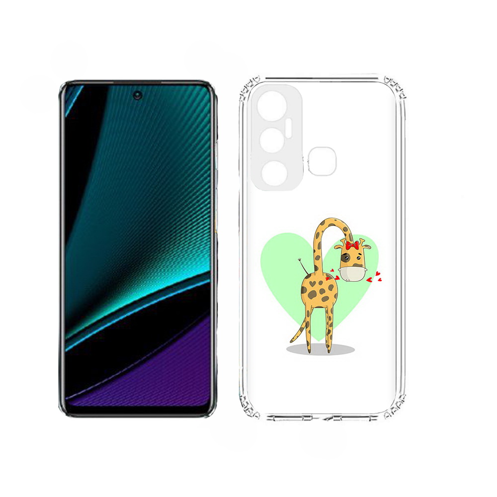 

Чехол MyPads Влюбленный жираф 14 февраля для Infinix Hot 11, Прозрачный, Tocco