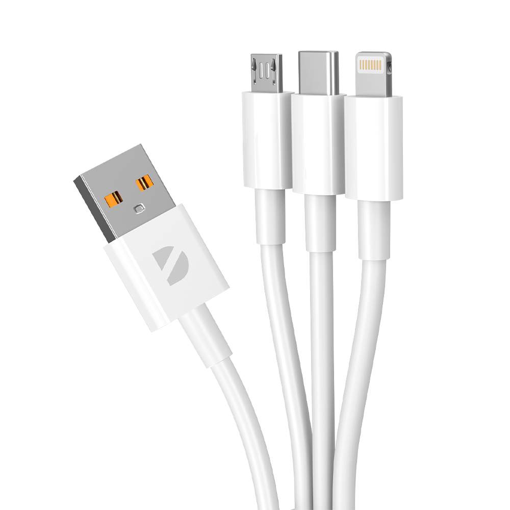 

Кабель Lightning, USB Type-C, micro USB-USB Deppa 72505 1.2 м белый, 72505