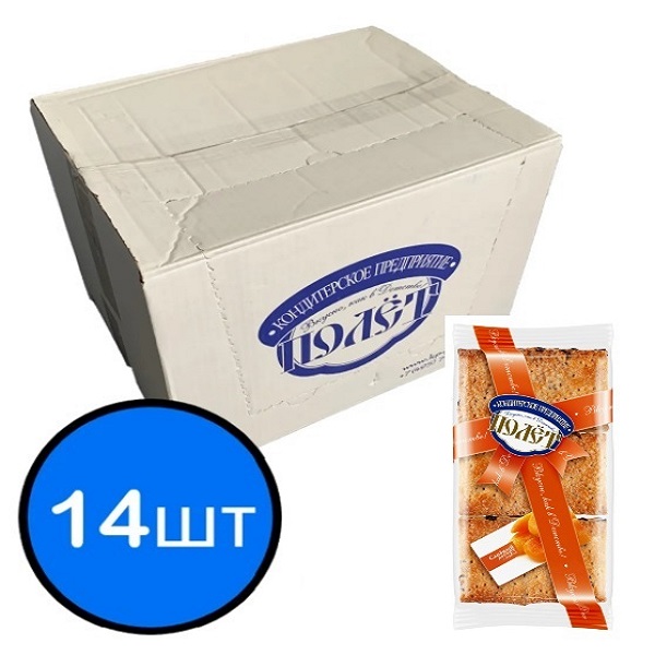 

Слоёный десерт ПОЛЕТ с курагой, 220 г х 14 шт, Слоёный десерт с курагой 220г 14шт