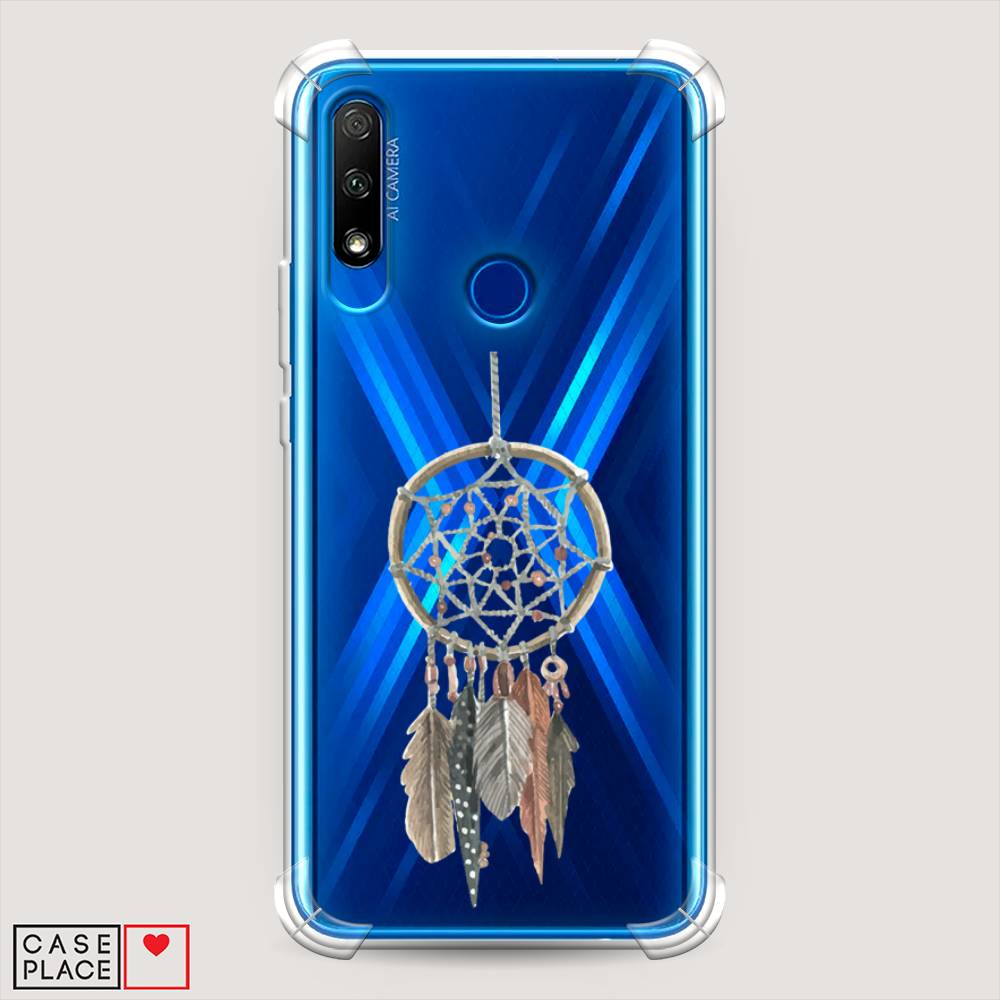 

Чехол Awog на Honor 9X "Ловец снов с перьями", Коричневый;зеленый, 69951-1