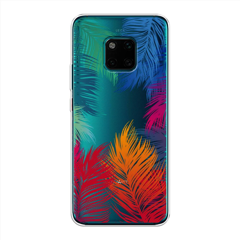 

Чехол Awog на Huawei Mate 20 Pro "Рамка из перьев", Красный, 67050-4