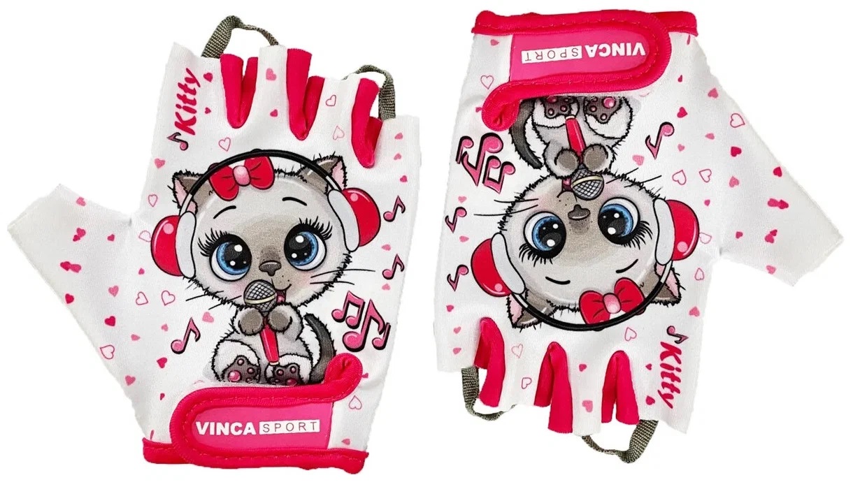 

Перчатки детские VINCA Kitty бел/розов. (р.6)