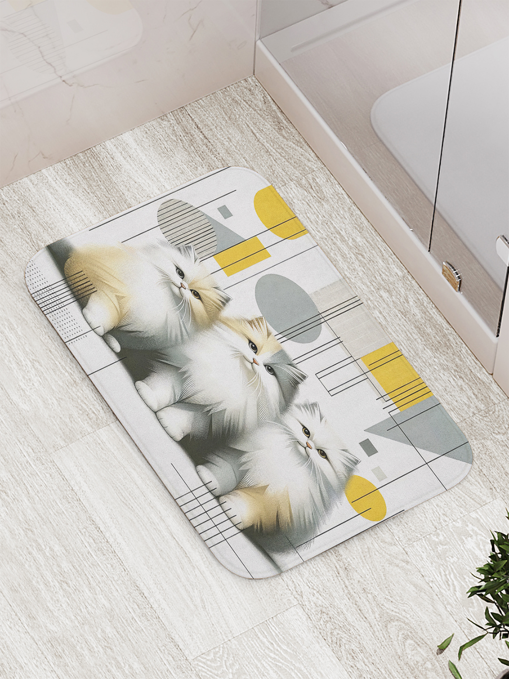 

Коврик для ванной и туалета мягкий JoyArty "Кошачья геометрия", bath_sd1093