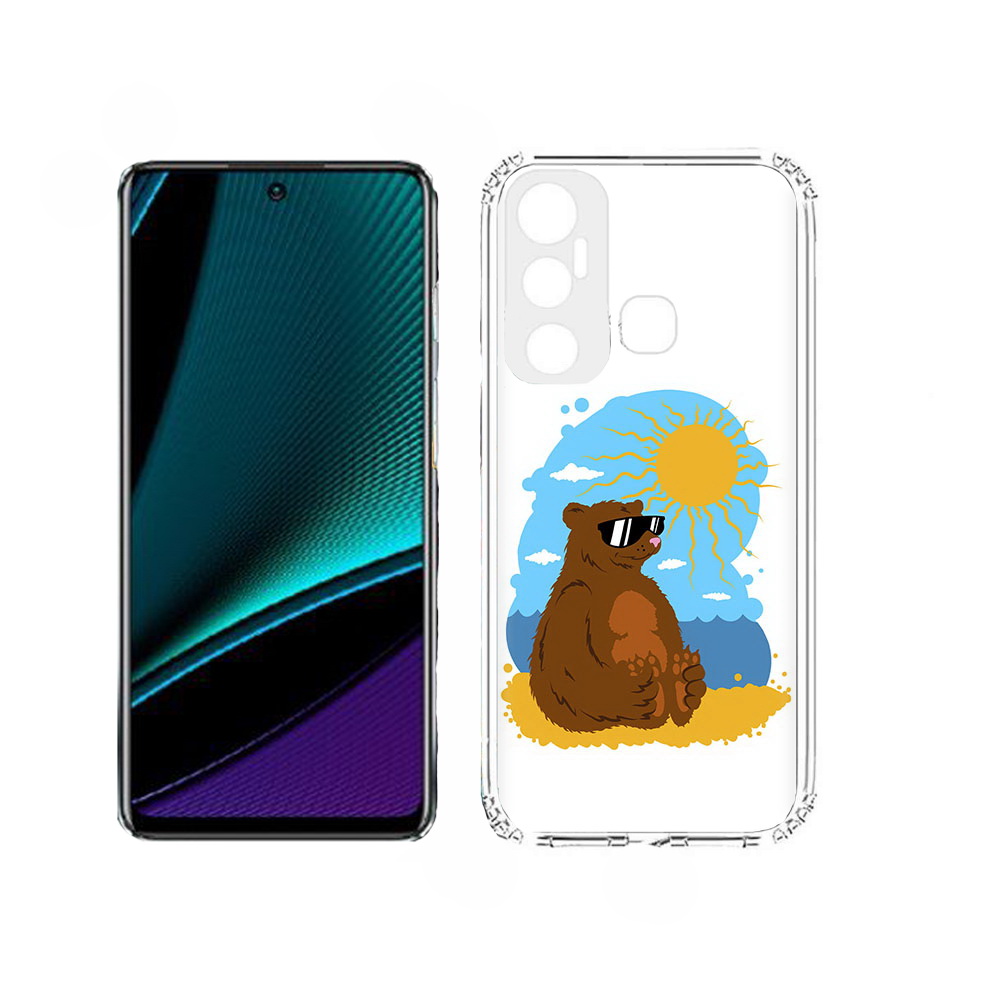 

Чехол MyPads медведь на чиле для Infinix Hot 11, Прозрачный, Tocco