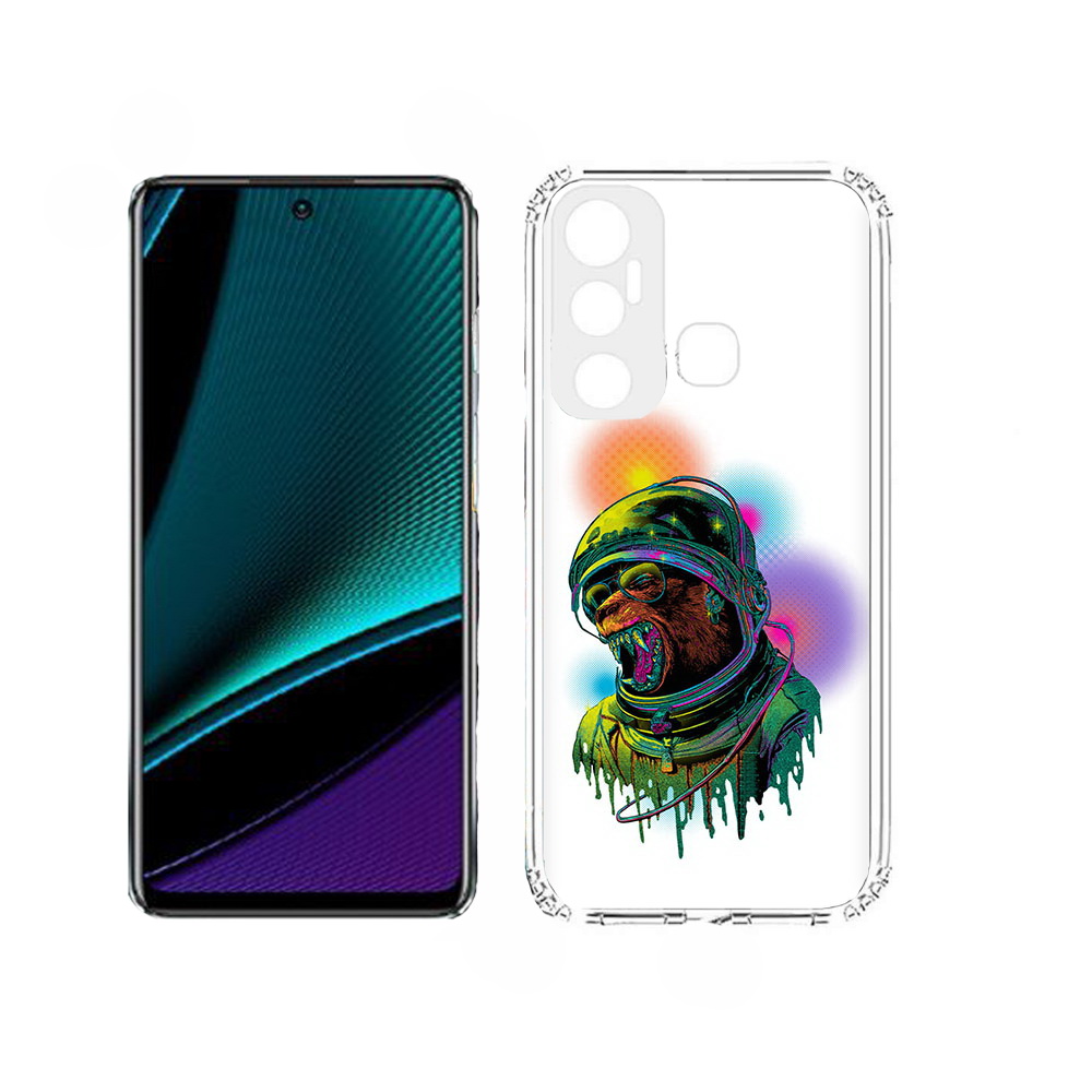 

Чехол MyPads медведь космонавт для Infinix Hot 11, Прозрачный, Tocco