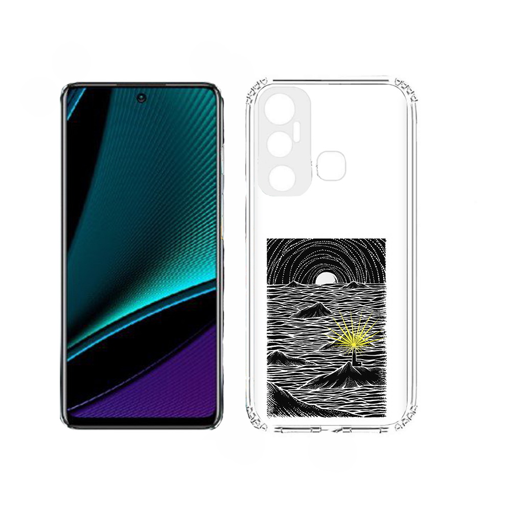

Чехол MyPads маяк в черно белом море для Infinix Hot 11, Прозрачный, Tocco