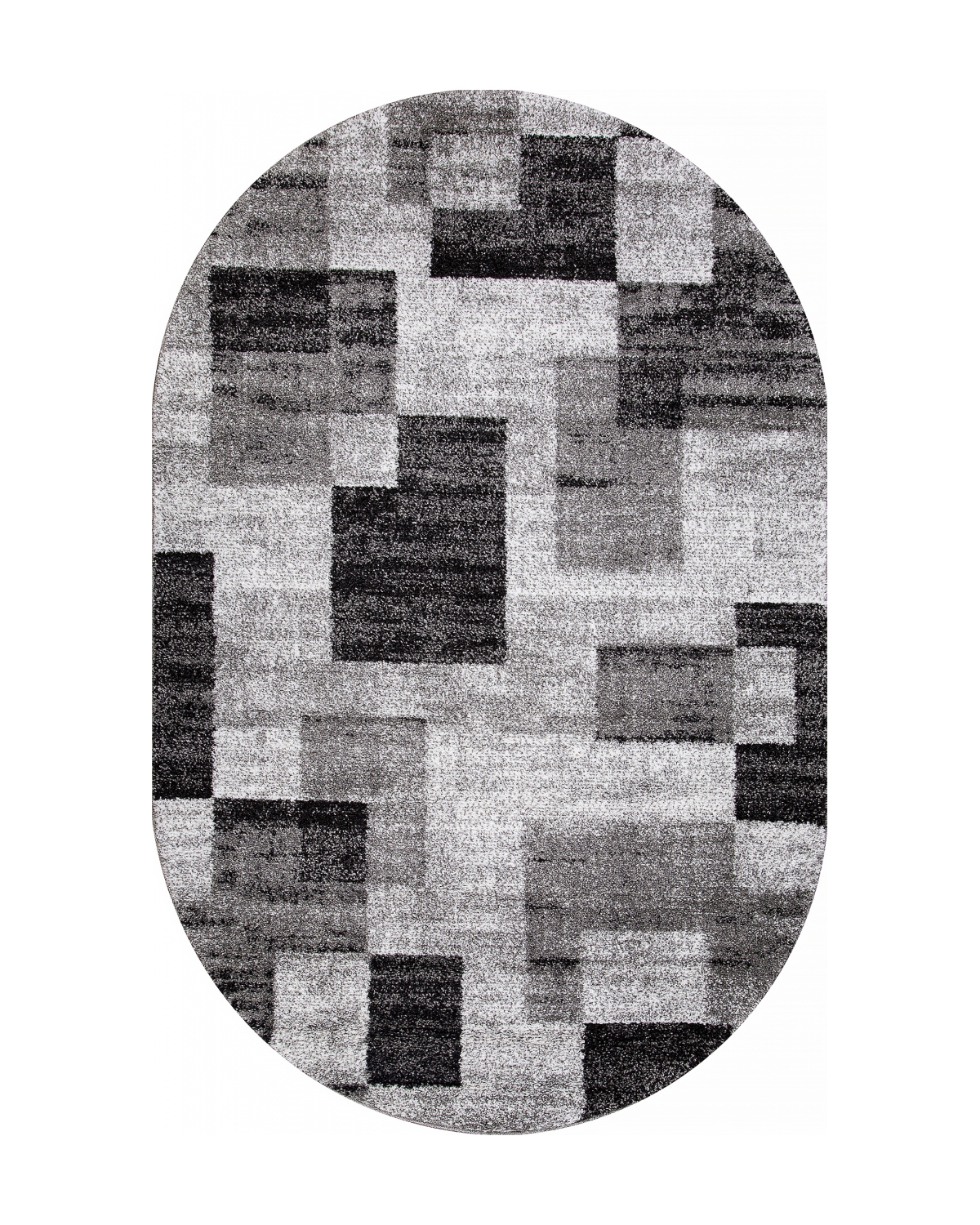 

Ковёр Merinos Platinum 150x230 овальный серый чёрный t635