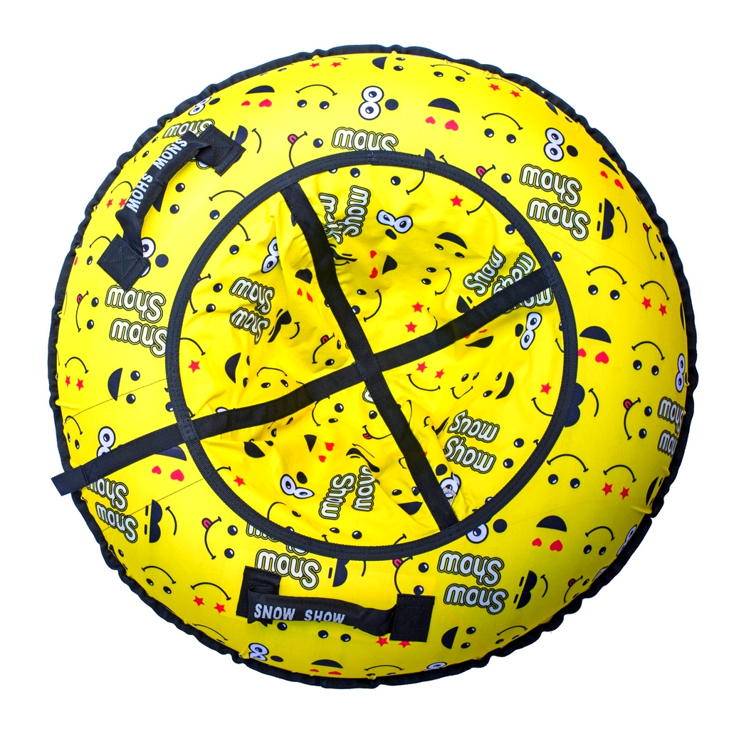 Тюбинг SnowShow RT Смайлики жёлтые, автокамера, диаметр 118 см, 00000007276 тюбинг snowshow пончики автокамера 118 см