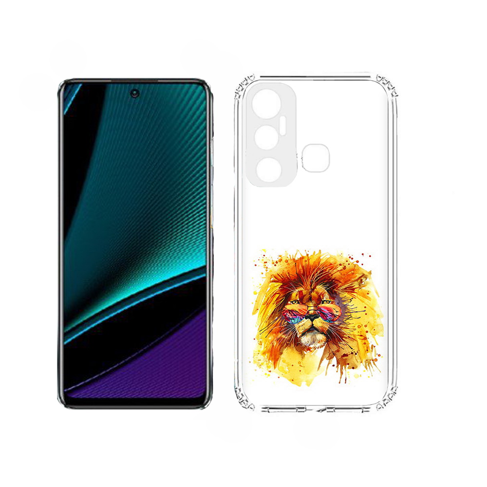 

Чехол MyPads лев в очках для Infinix Hot 11, Прозрачный, Tocco