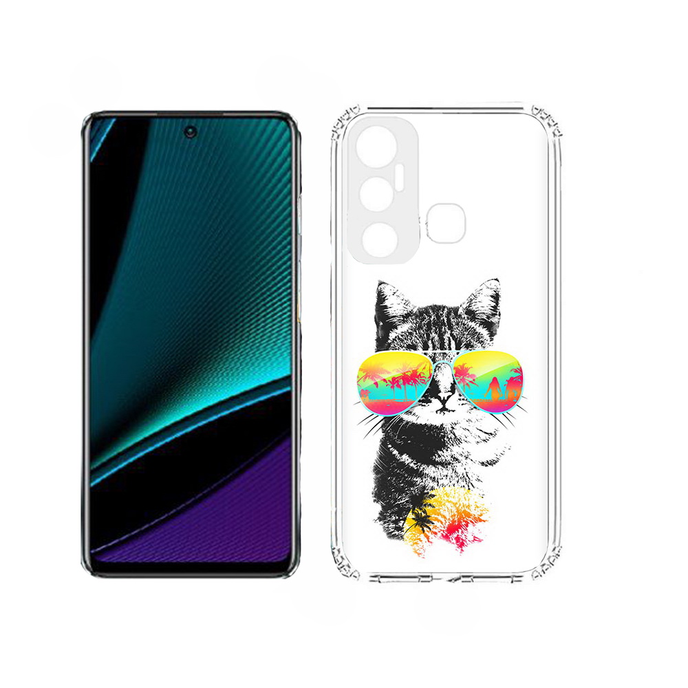 

Чехол MyPads крутой кот для Infinix Hot 11, Прозрачный, Tocco