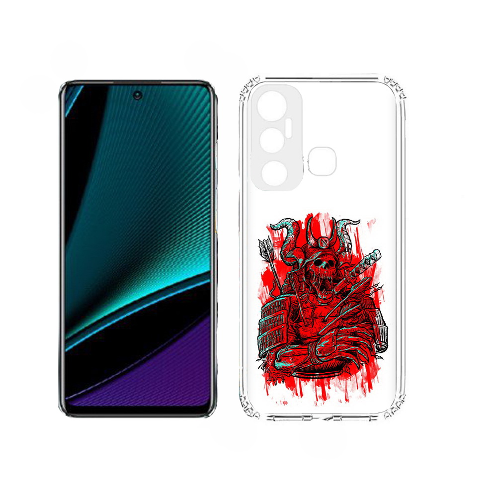 

Чехол MyPads красный скелет воин для Infinix Hot 11, Прозрачный, Tocco