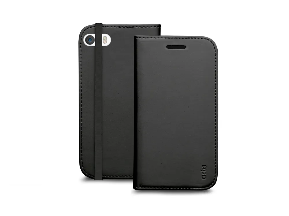фото Чехол-книжка sbs для iphone 5с черный с карманом для пластиковых карт