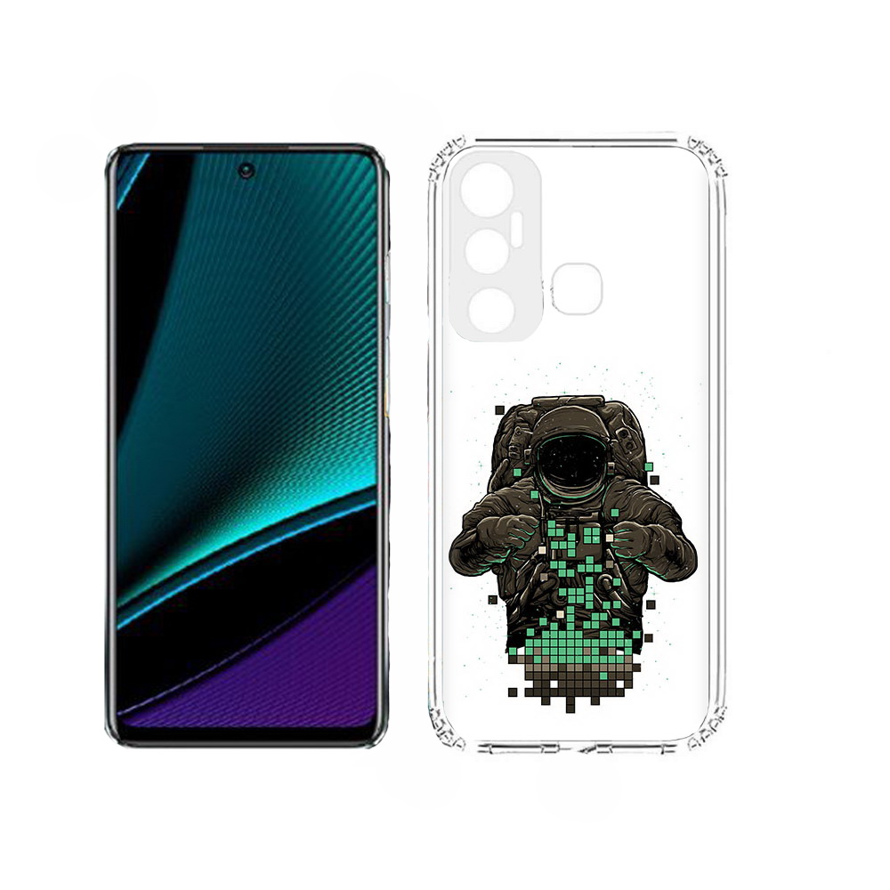 

Чехол MyPads космонавт с пикселями для Infinix Hot 11, Прозрачный, Tocco