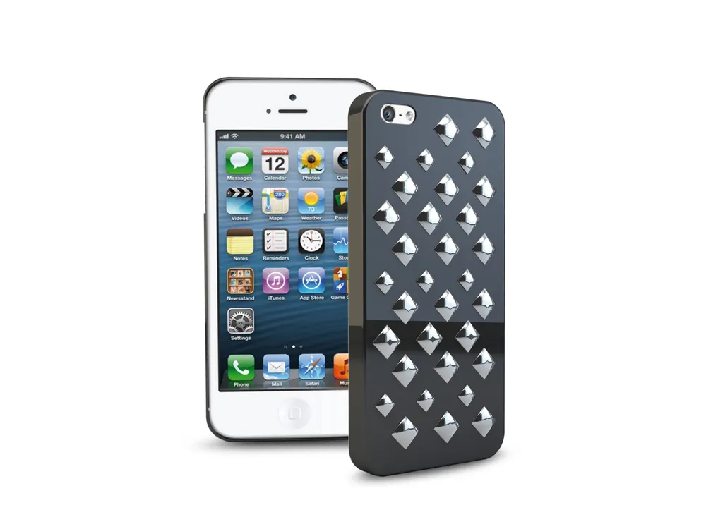 Чехол SBS для Iphone 5 черный с серебряными шипами