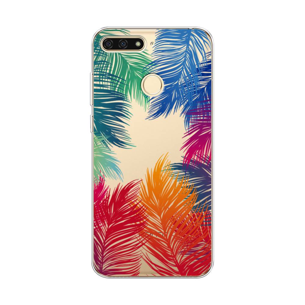 

Чехол Awog на Honor 7C "Рамка из перьев", Красный, 64550-4