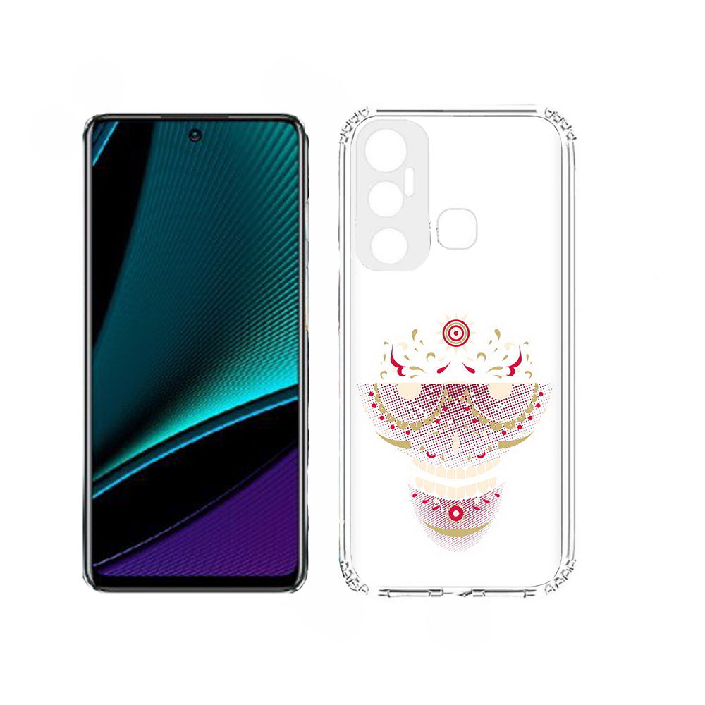 

Чехол MyPads карнавальный скелет абстракция для Infinix Hot 11, Прозрачный, Tocco