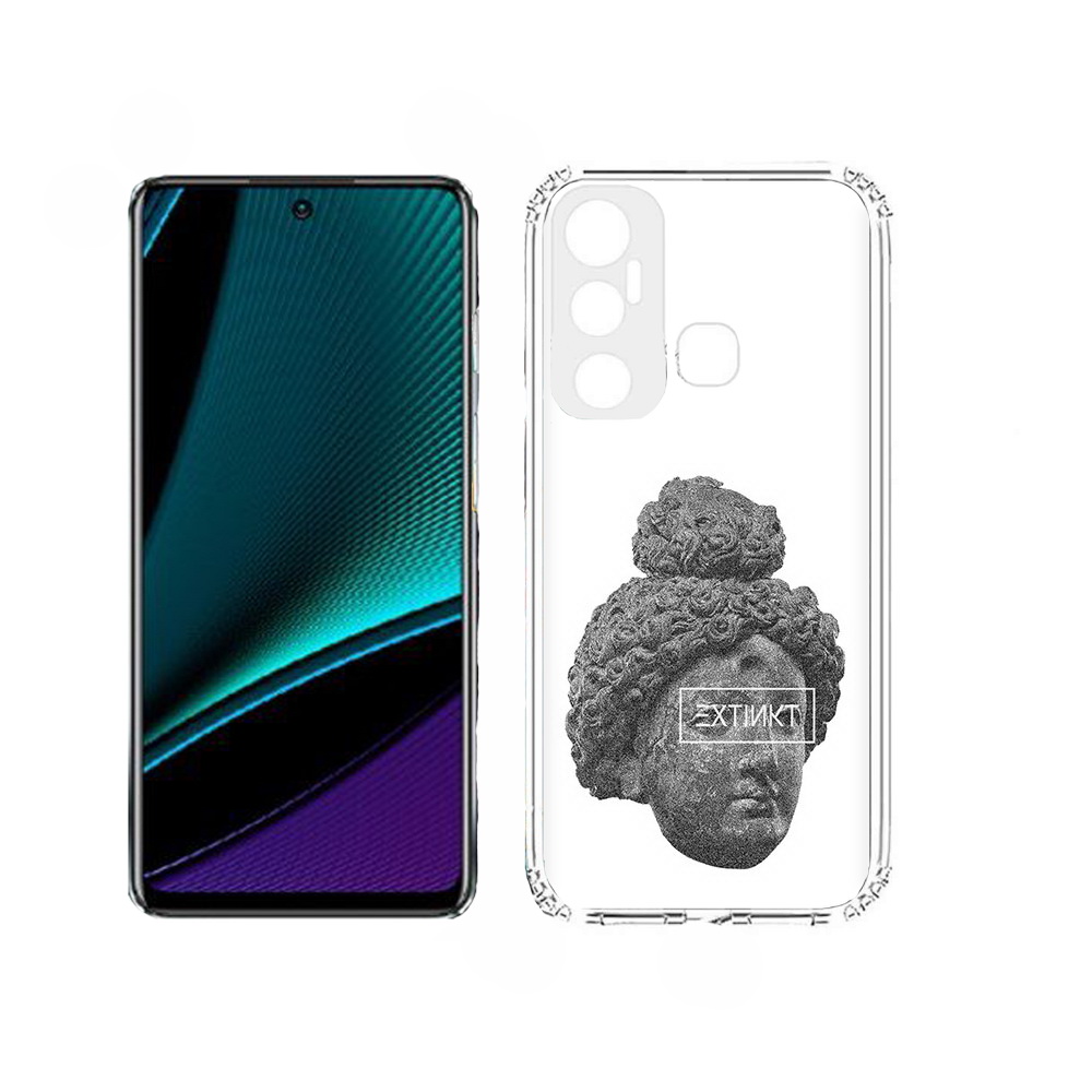

Чехол MyPads каменное лицо девушки для Infinix Hot 11, Прозрачный, Tocco