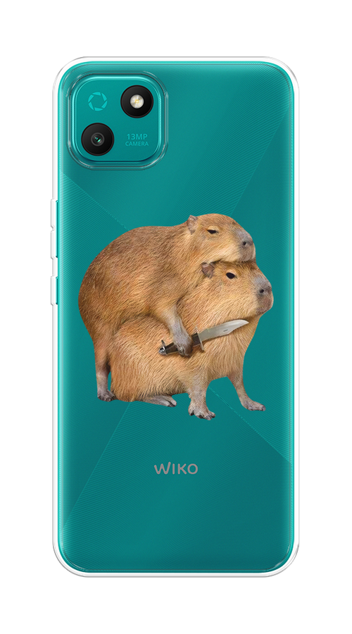 

Чехол на Wiko T10 "Капибара с ножом", Бежевый, 3400250-1