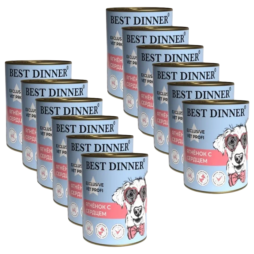 

Консервы для собак Best Dinner Exclusive Gastro Intestinal, ягненок и сердце, 12шт по 340г, Exclusive Gastro Intestinal