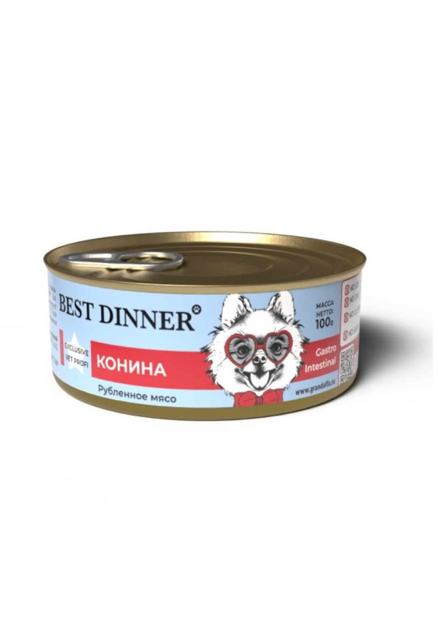 фото Консервы для собак best dinner exclusive gastro intestinal, с кониной, 24шт по 100г