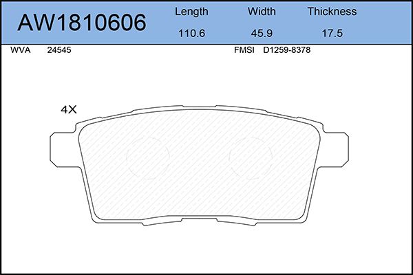 

Тормозные колодки AywiParts дисковые AW1810606