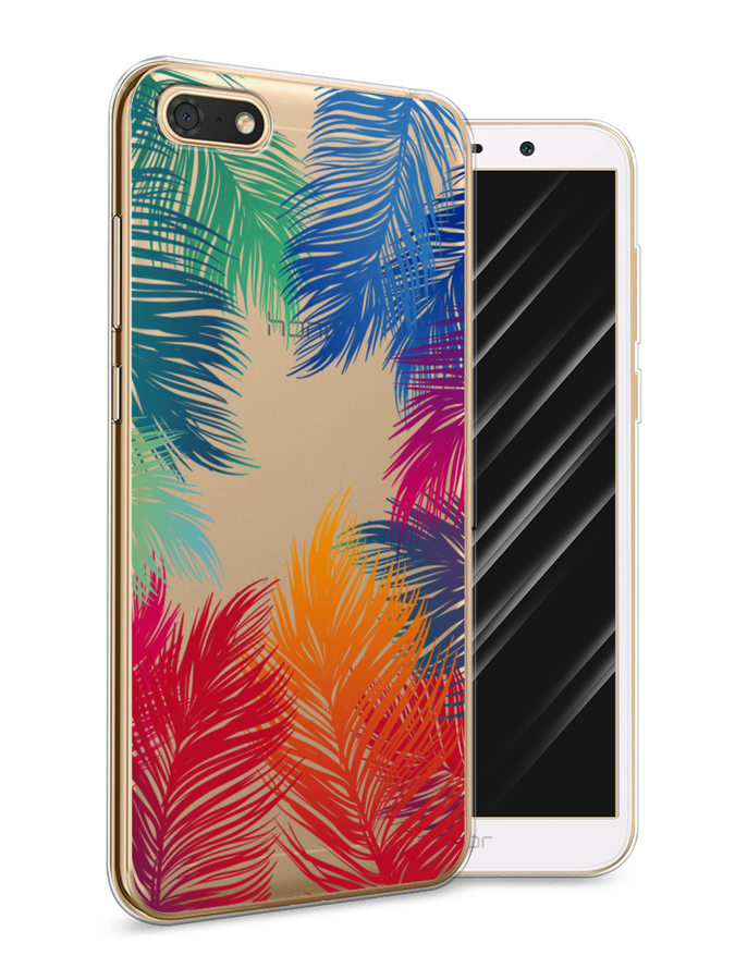 

Чехол Awog на Honor 7A "Рамка из перьев", Красный, 65250-4