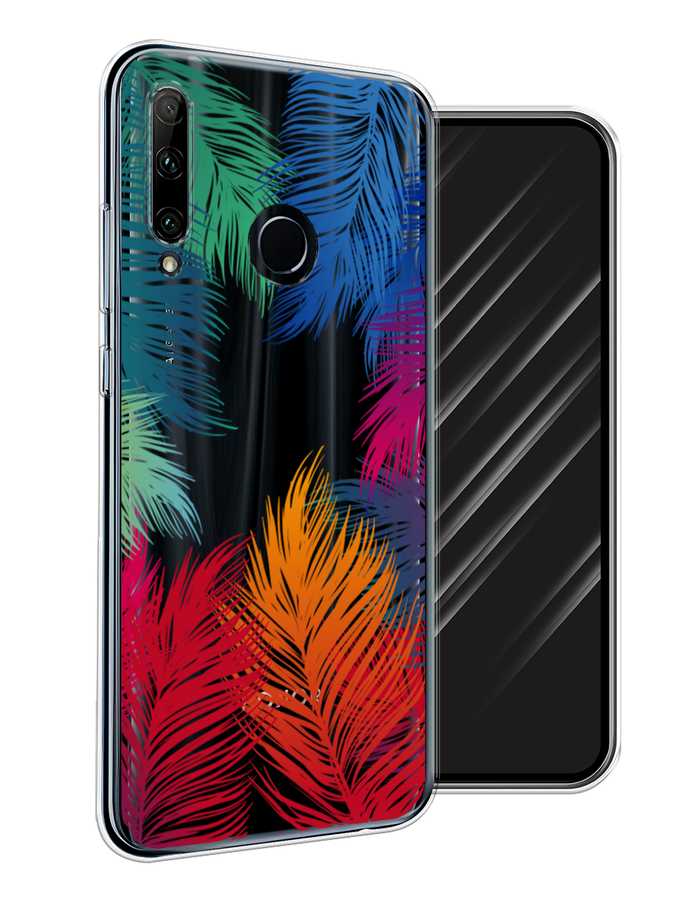 

Чехол Awog на Honor 20 Lite 2019 "Рамка из перьев", Красный, 68950-4