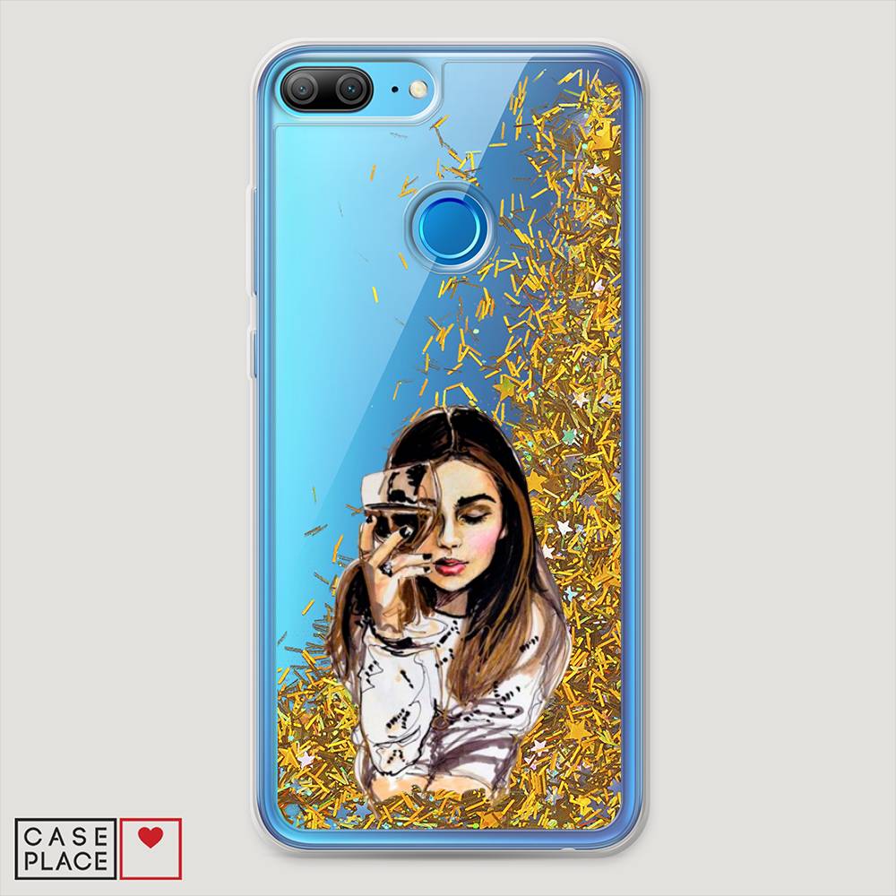 

Чехол Awog на Honor 9 Lite "Девушка с бокалом", Разноцветный, 64290-1