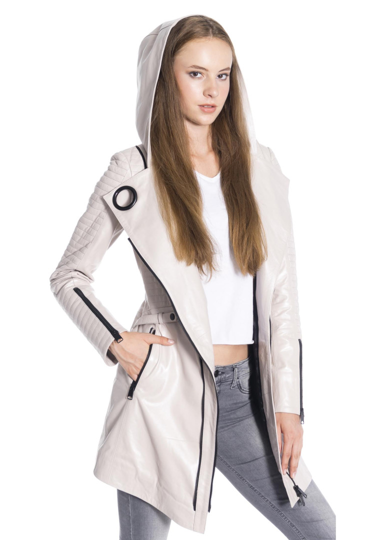 

Кожаная куртка женская Derins DKA02121_B бежевая 2XL (товары доставляются из-за рубежа), DKA02121_B