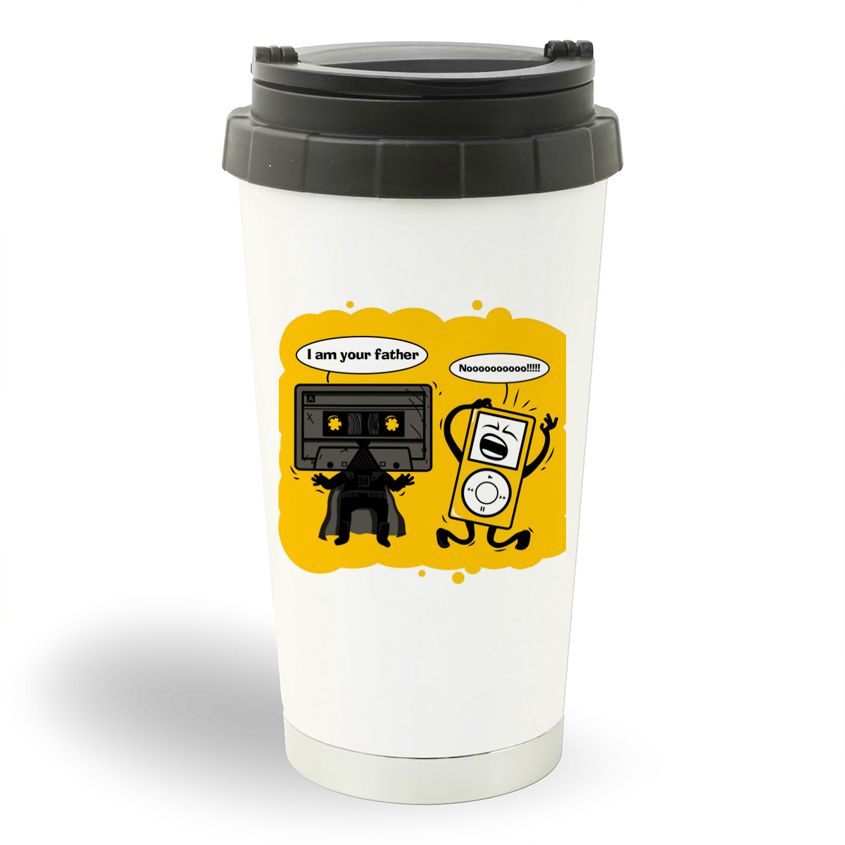 

Термостакан белый CoolPodarok Прикол. Касета i am your father