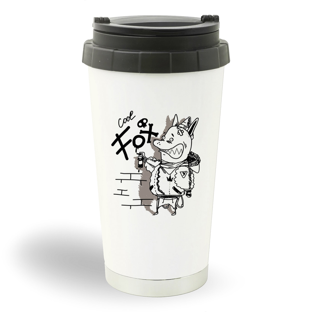 

Термостакан белый CoolPodarok Прикол. Cool fox