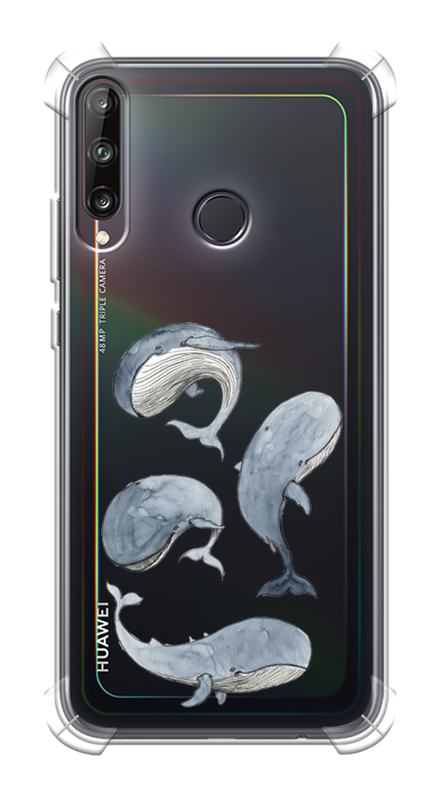 

Чехол Awog на Huawei P40 lite E "Киты", Белый;прозрачный;голубой, 612451-1