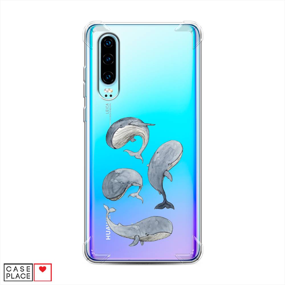

Чехол Awog на Huawei P30 "Киты", Белый;прозрачный;голубой, 68551-1