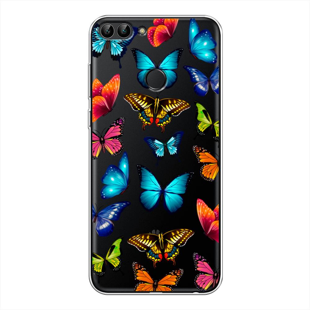 фото Чехол awog "разные бабочки" для huawei y9 2018