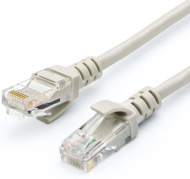 

Патч-корд Atcom RJ-45 - RJ-45 вилка-вилка 20м (GL3722) серый
