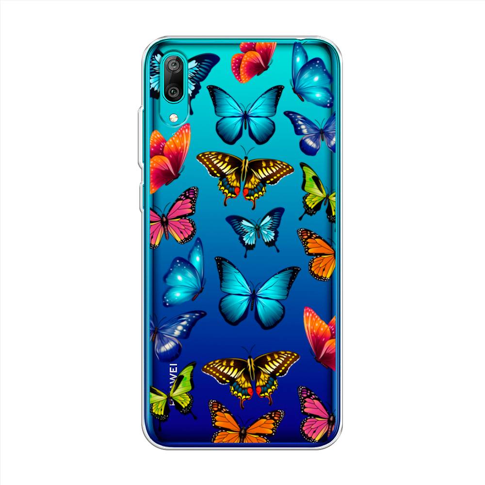 фото Чехол awog "разные бабочки" для huawei y7 prime 2019