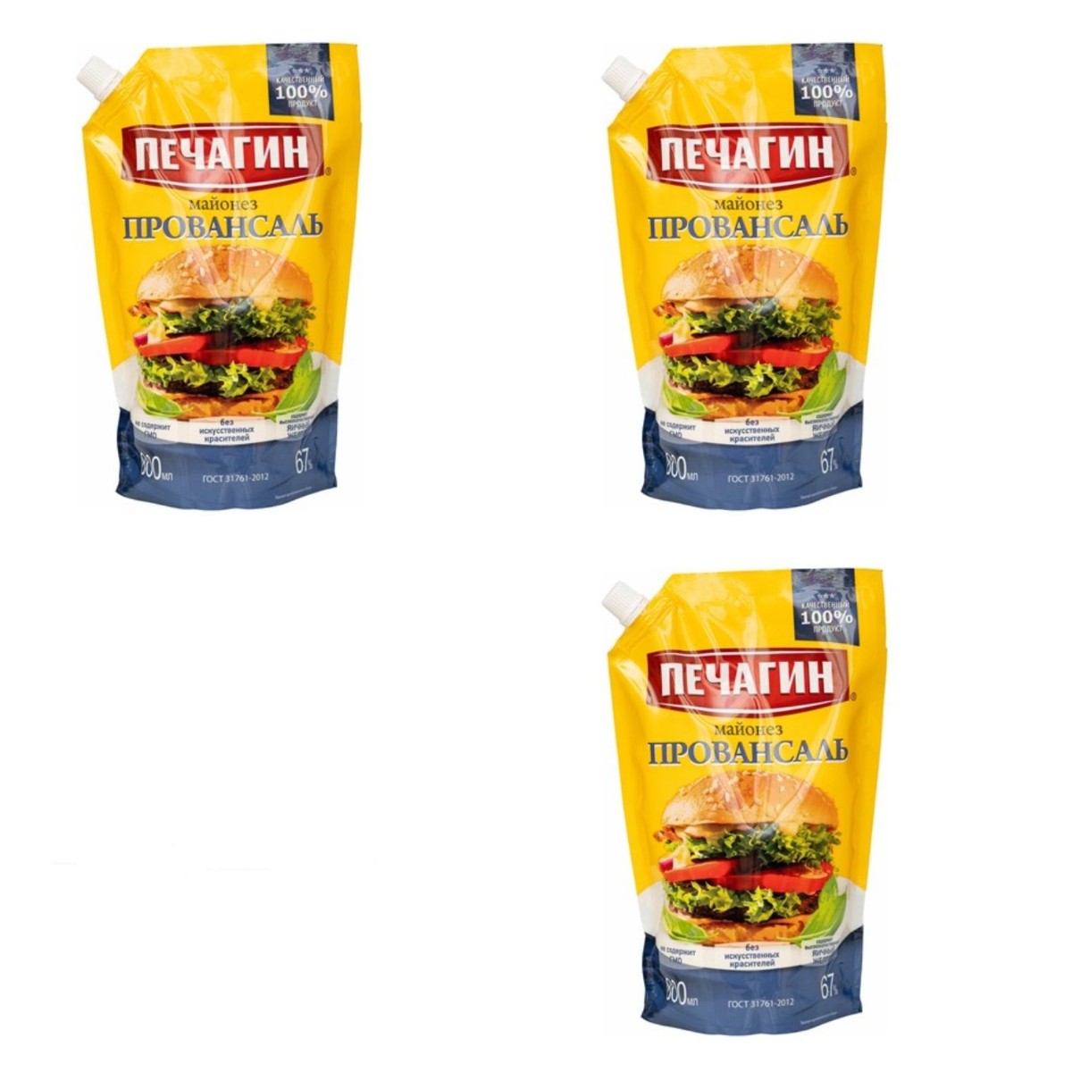 

Майонез Pechagin Professional Провансаль, 800 мл х 3 шт, Провансаль