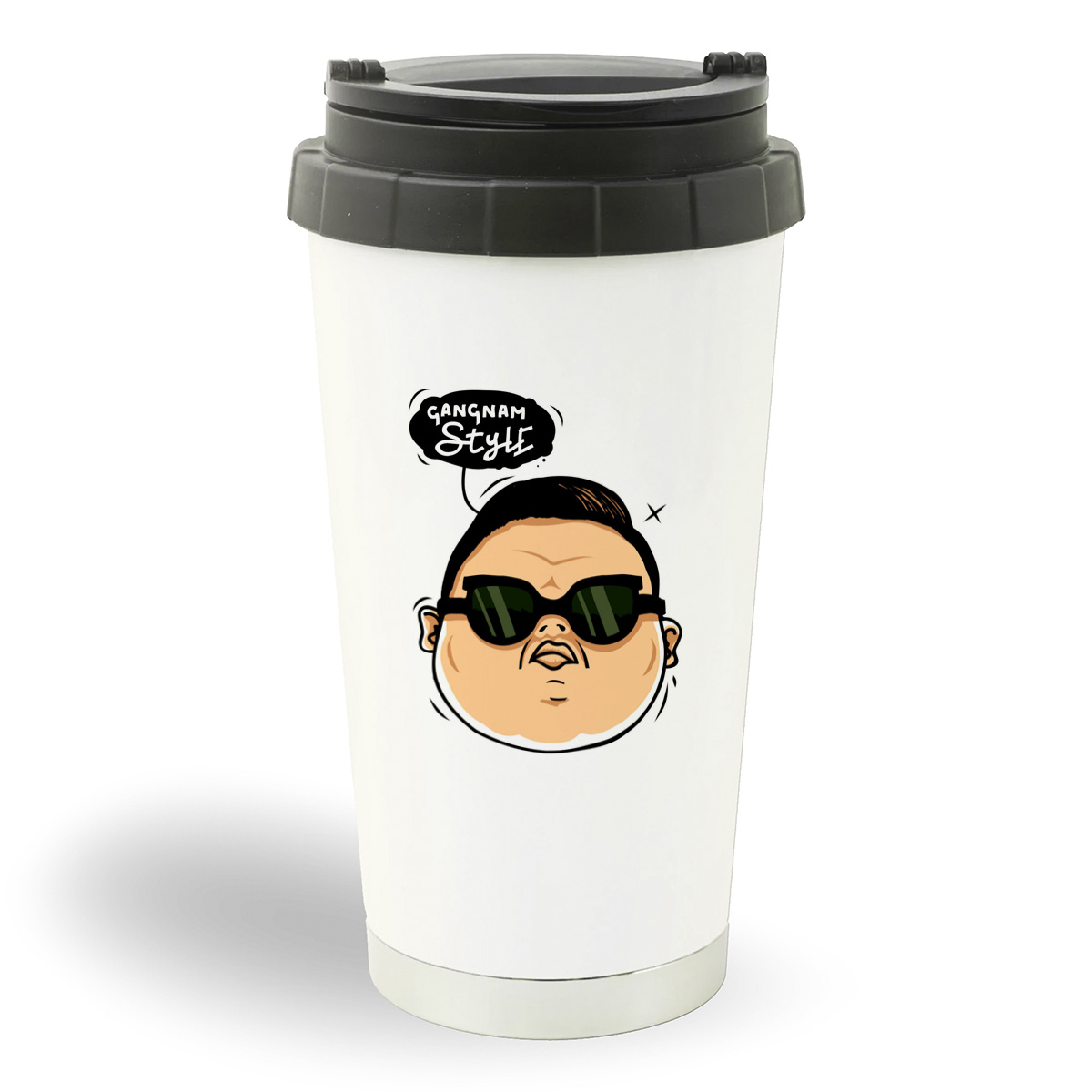 

Термостакан белый CoolPodarok Прикол. Gangnam style