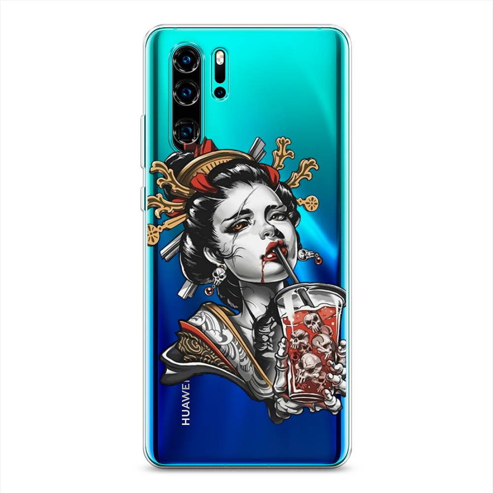 

Чехол на Huawei P30 Pro "Опасная гейша", Красный;черный;серый, 67650-4