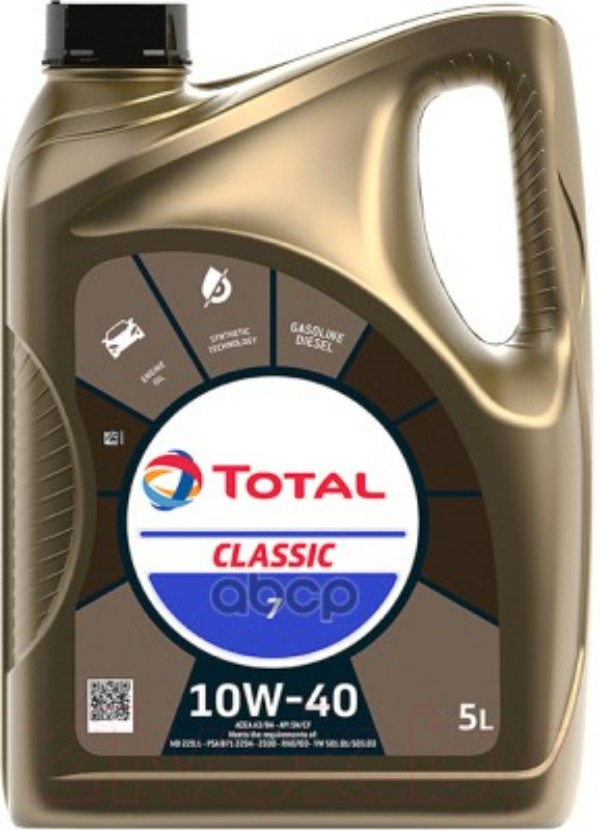 

Моторное масло TOTAL полусинтетическое Classic 7 10w40 5л, 213691