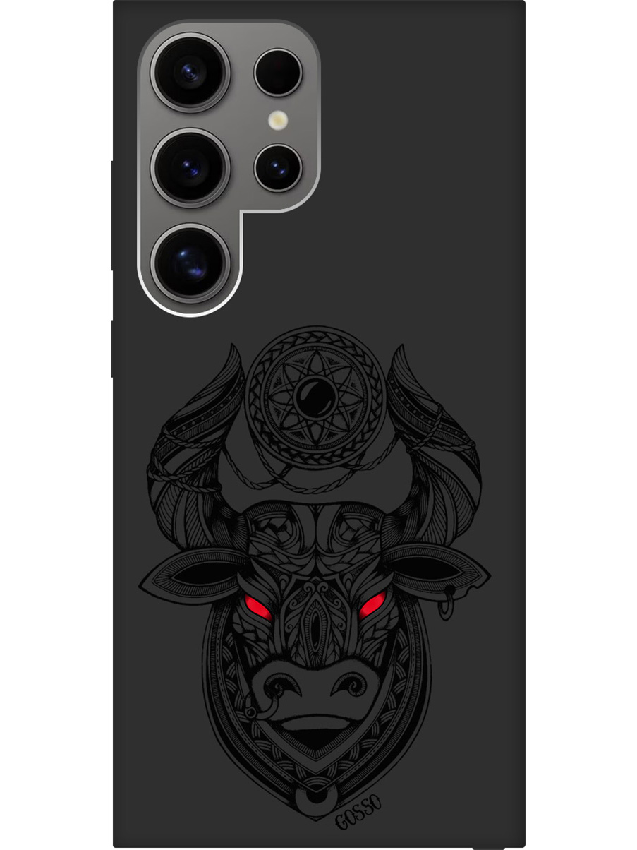 

Силиконовый чехол на Samsung Galaxy S24 Ultra с рисунком "Grand Bull" Soft Touch черный, Черный;красный, 20011900