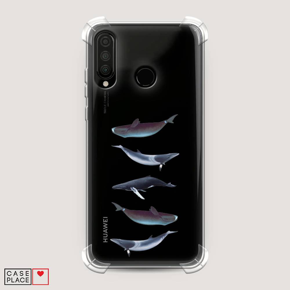 

Чехол Awog на Huawei P30 Lite "Киты арт 2", Серый, 67951-1