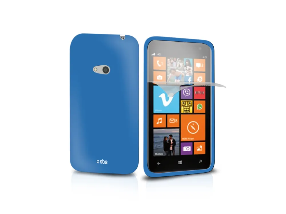 Чехол + защитная пленка SBS для Nokia Lumia 625 AERO без рисунка синий