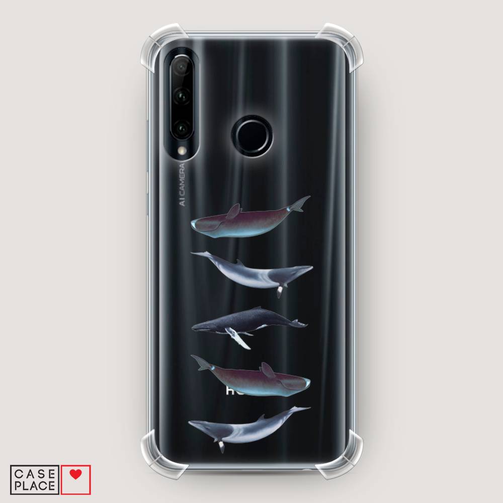 

Чехол Awog на Huawei P Smart Plus 2019 "Киты арт 2", Серый, 69251-1