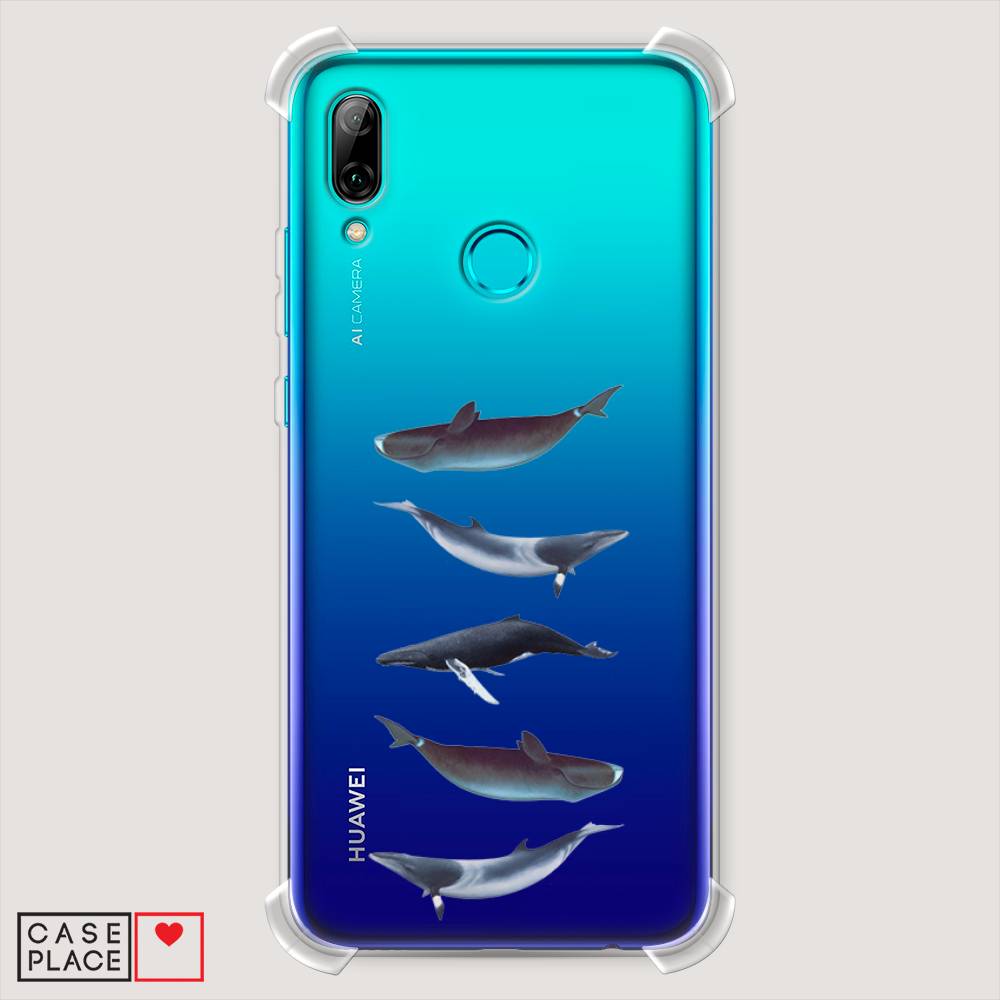 

Чехол Awog "Киты арт 2" для Huawei P Smart 2019, Серый, 67251-1