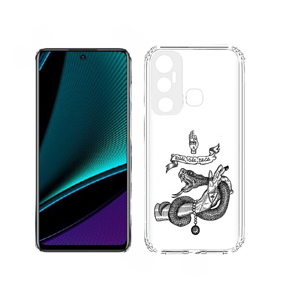 

Чехол MyPads змея на руке рисунок для Infinix Hot 11, Прозрачный, Tocco