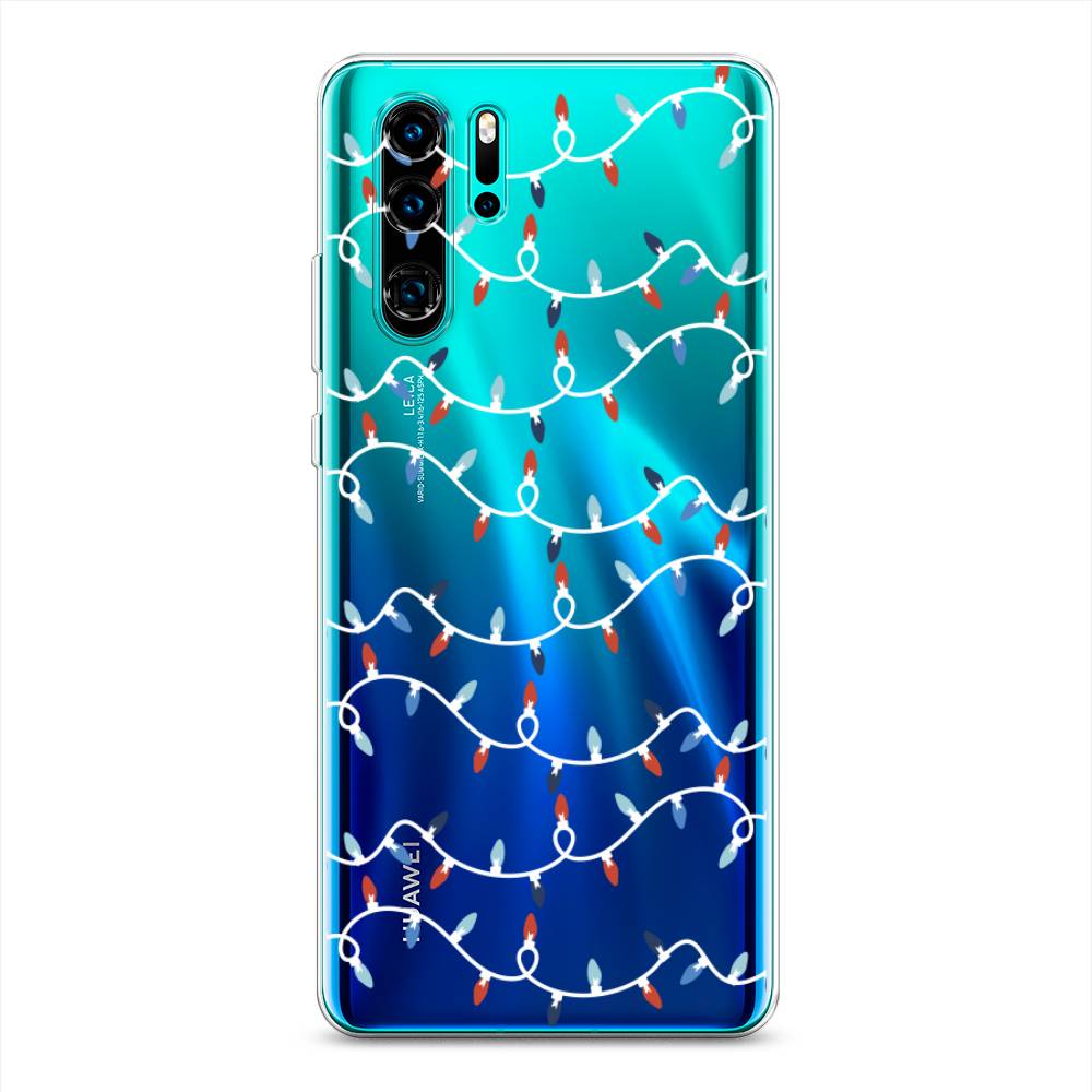 

Чехол на Huawei P30 Pro "Разноцветная гирлянда", Белый;красный;синий, 67650-5
