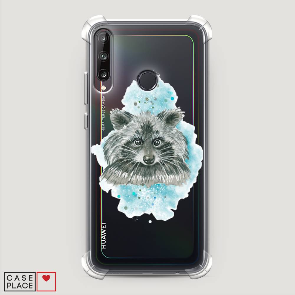 

Чехол Awog на Huawei P40 lite E "Енот в голубом облаке", Голубой, 612451-1