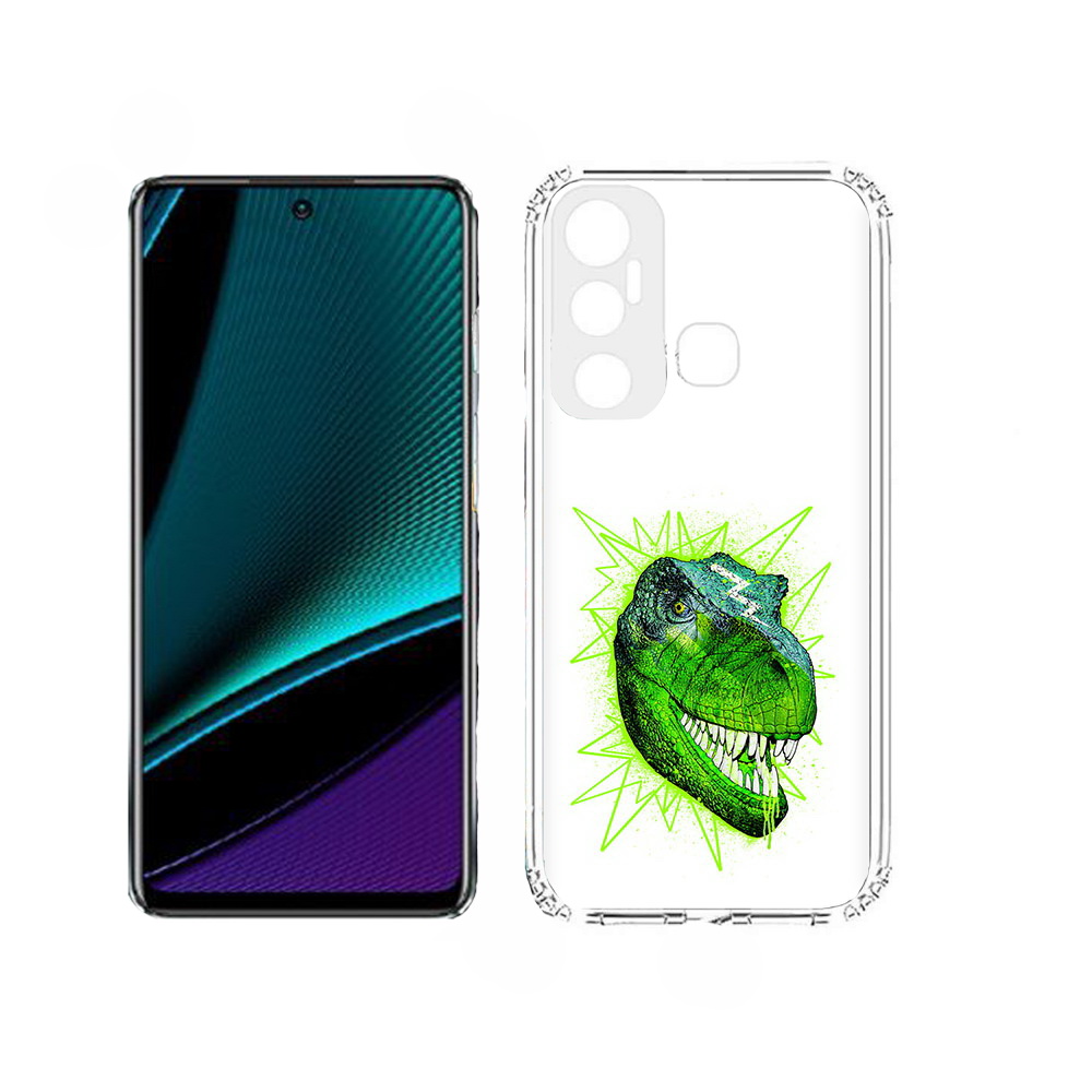 

Чехол MyPads зеленый динозавр для Infinix Hot 11, Прозрачный, Tocco
